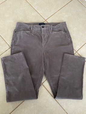 Talbots Simply Flattering 5-pocket Grey Corduroy Straight-Leg Pants Plus SZ 16